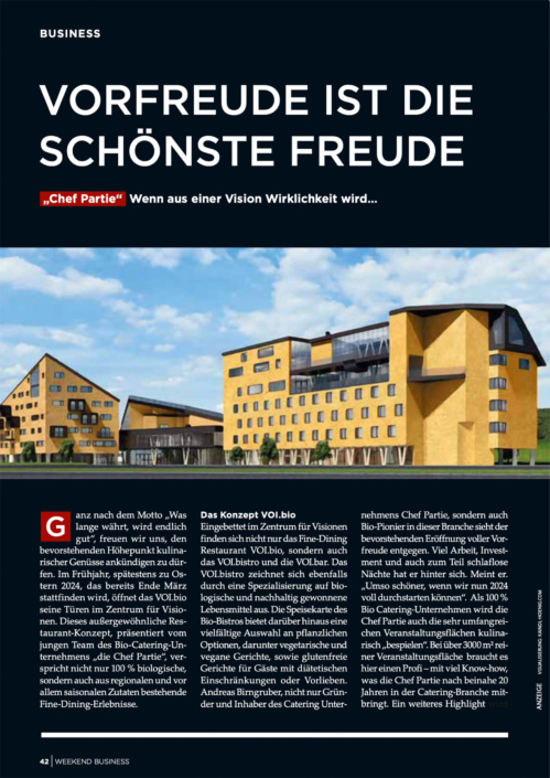 Das Weekend Business Magazin berichtet über das neue Zentrum für Visionen in Puch-Urstein bei Salzburg!